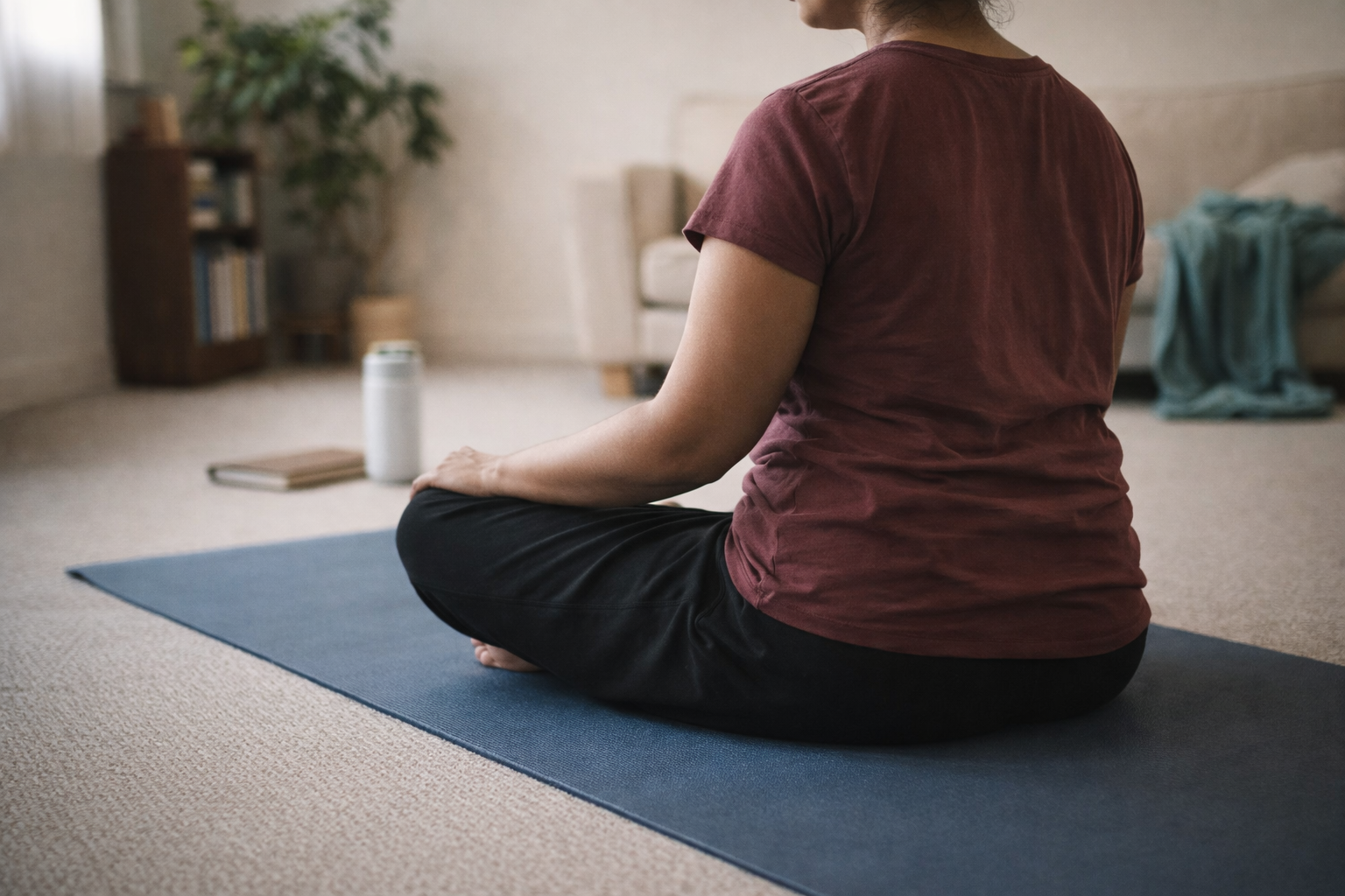 Entspannter Moment auf der Yogamatte